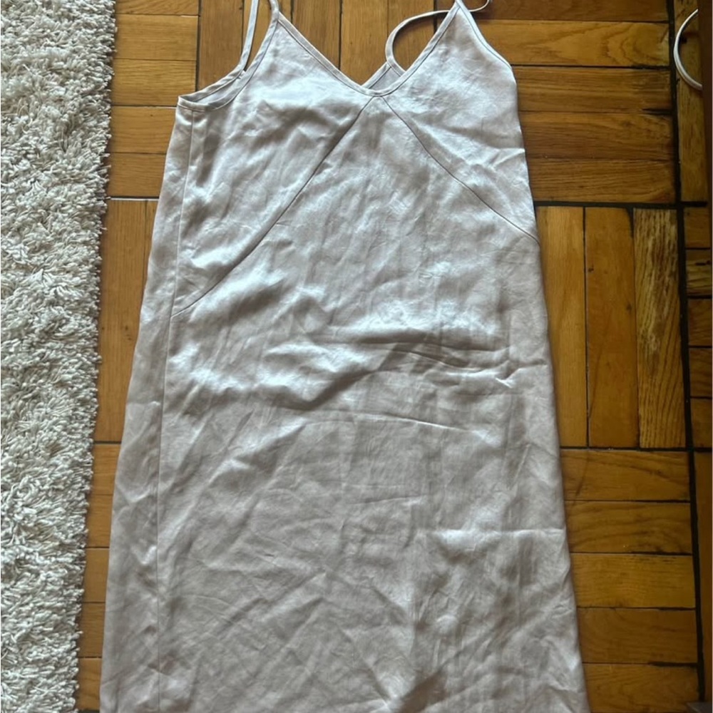 Everlane The Party Silver Slip Dress